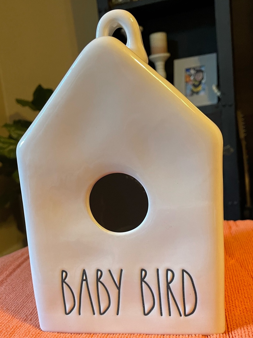 Rae Dunn Ceramic 'Baby Bird' Hanging House in White